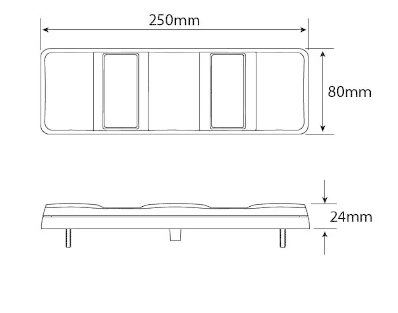 LED Bakljus utan skyltbelysning 12-24V 40cm kabel - 3