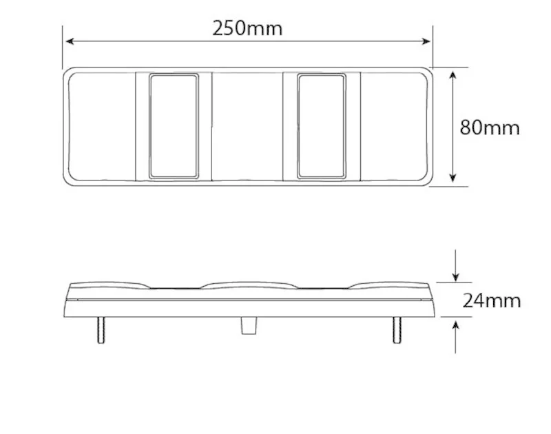 LED Baklys uten nummerskiltbelysning 12-24V 40cm kabel - 2