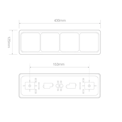 LED Bakljus med svart ram 12-24V 40cm kabel - 2