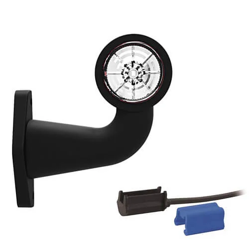 LED broadside lamp with angled stem Left 12-24v 0.75mm². connector