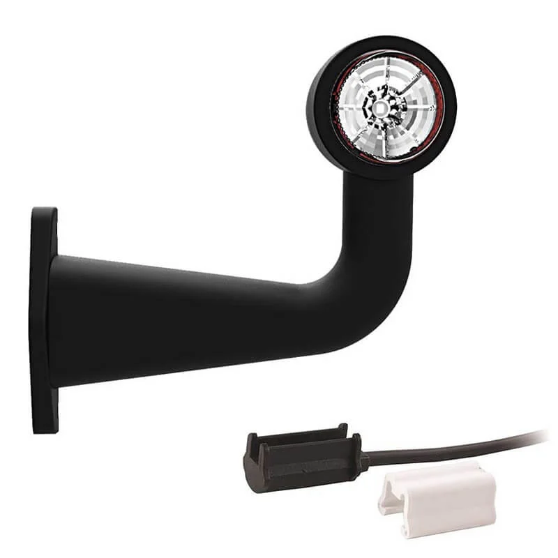 LED Sidomarkeringsljus med vinklad arm Vänster 12-24V 1,5 mm². anslutning