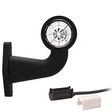 LED broadside lamp with angled stem Left 12-24v 1.5mm². connector