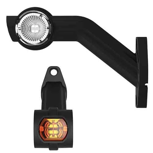 LED Sidomarkeringsljus med vinklad arm Höger 12-24V 1.5mm². kontakt - 2