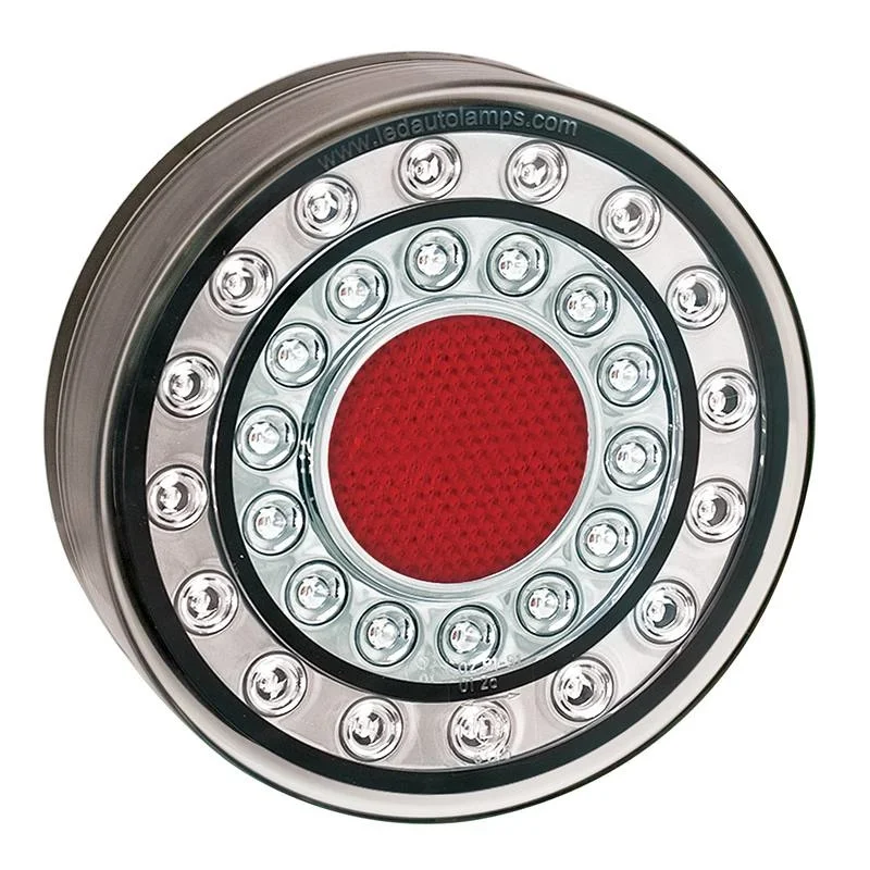LED reversing light in chrome look 12-24v 40cm. cable