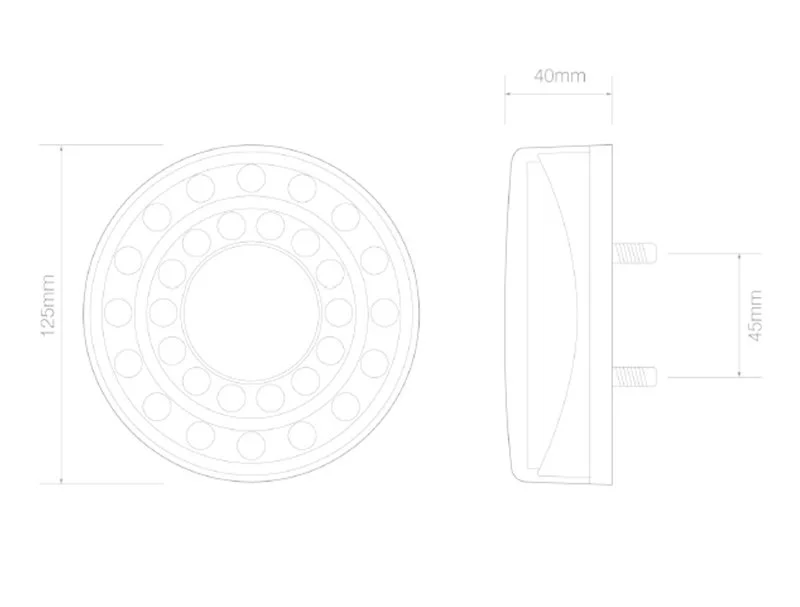 LED reversing light in chrome look 12-24v 40cm. cable - 2
