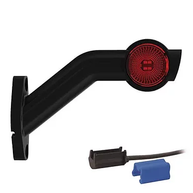 LED broadside lamp with angled stem Right 12-36v 0.75mm². connector