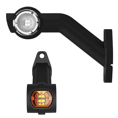 LED broadside lamp with angled stem Right 12-36v 0.75mm². connector - 2
