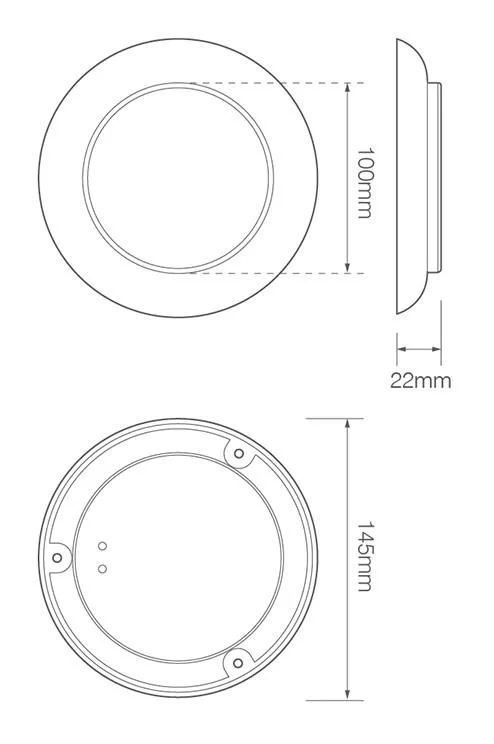 LED reversing light with chrome trim 12-24v 0.15m. cable - 3