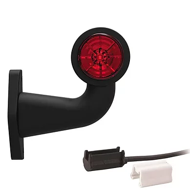 LED broadside lamp with angled stem Right 12-36v 1.5mm². connector