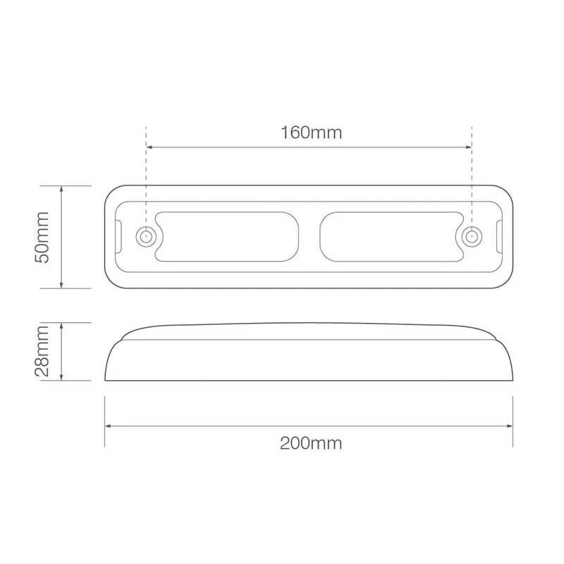 LED Baklys Slimline 12-24V 40cm kabel - 3
