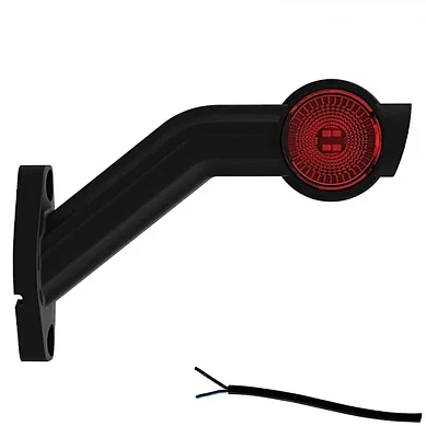 LED broadside lamp with angled stem Right 12-36v 20cm. cable