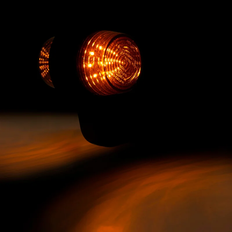 LED Dark pendant lamp amber, angled stem, 12/24v, 50cm cable - 2