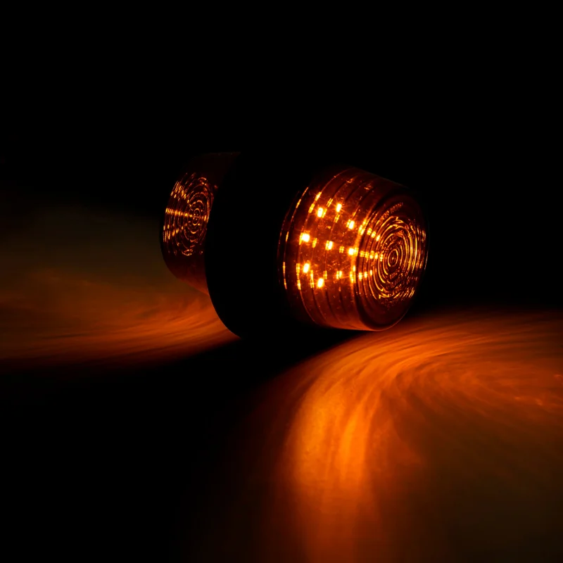 LED Dark pendant lamp amber, short stem, 12/24v, 50cm cable - 2