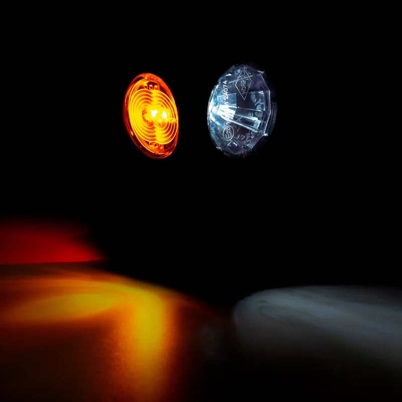 LED Dark sidomarkeringsljus vänster röd/vit/amber 12/24V 50cm kabel. - 3