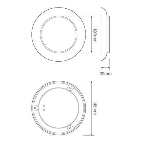 LED-blinklys med kromdetalj 12-24V 0,15m kabel - 2