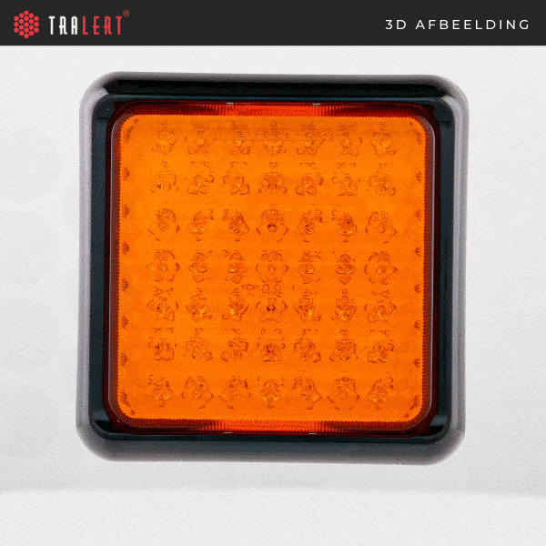 LED varsellampe med svart ram 12-24V 40cm kabel - 2