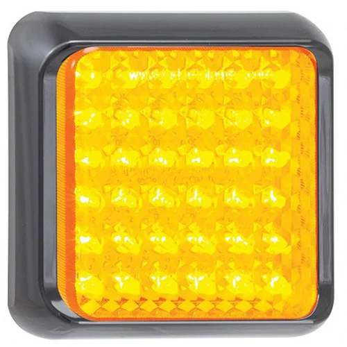 LED varsellampe med svart ram 12-24V 40cm kabel