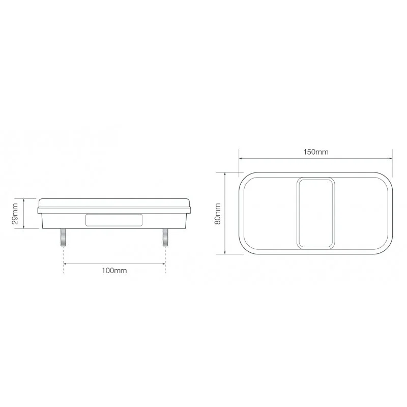 LED-kompakt baklys uten skiltbelysning 12V 40cm kabel - 4