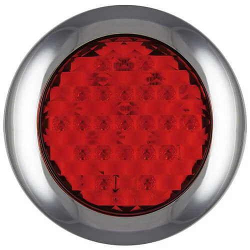 LED bremselys, Baklys med kromdetalj 12-24V 0,15 m kabel.