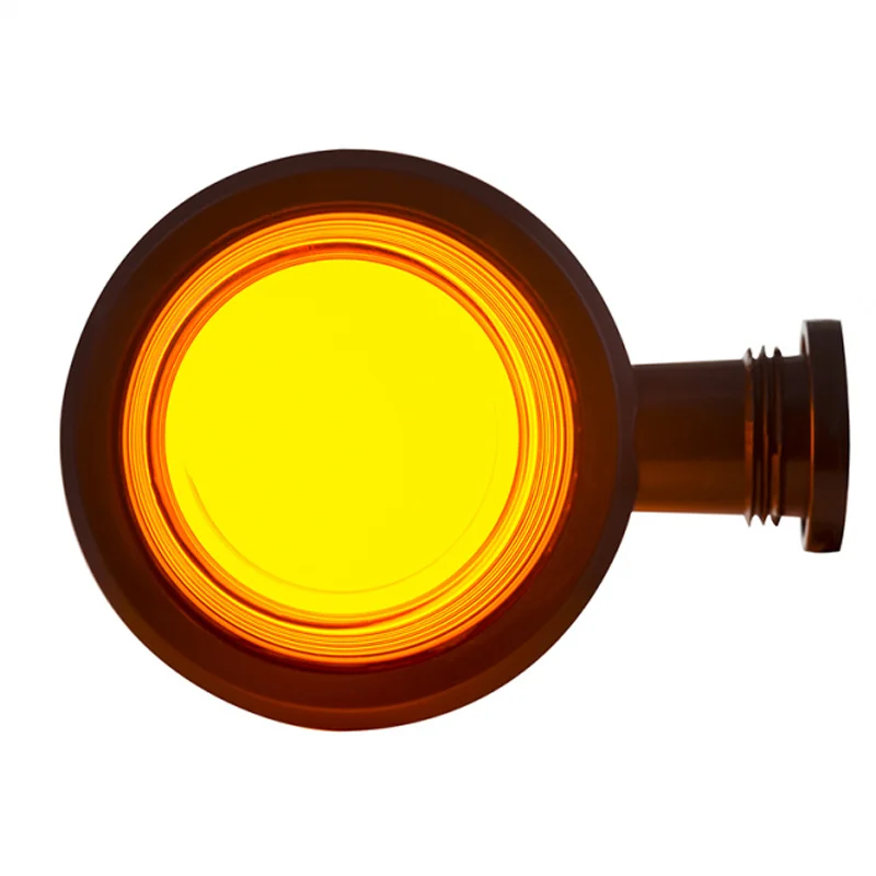 LED Sidemarkeringslys amber kort arm frostat glass 12-24V. - 3