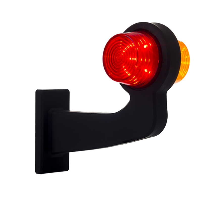 LED Sidemarkeringslys Venstre vinklet arm klar linse 12-24V