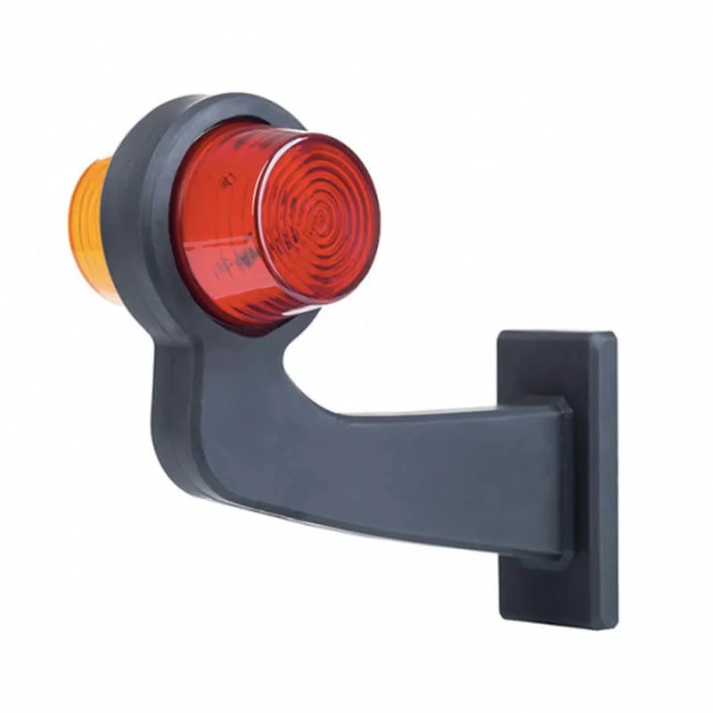 LED Sidemarkeringslys Venstre vinklet arm klar linse 12-24V - 2