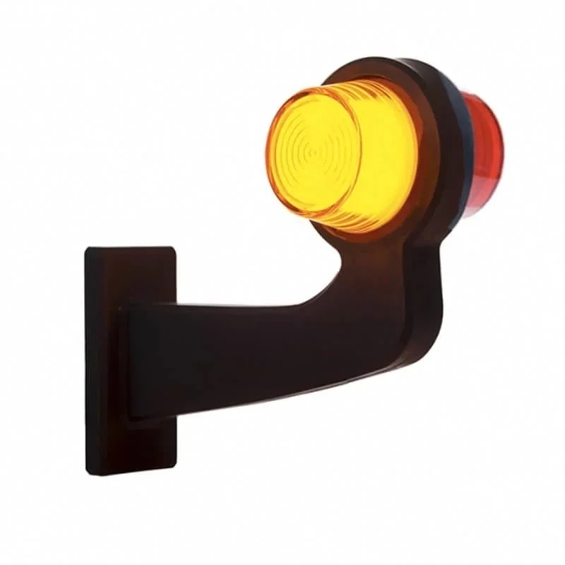 LED Sidomarkeringsljus Höger vinklad arm frostat linser 12-24V
