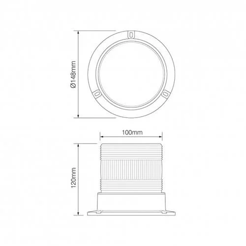 ALU LED-varningsljus orange | 10-30V | R10 | R65 - 2
