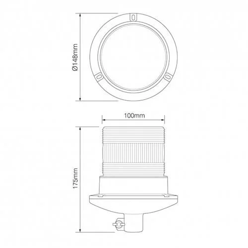 LED-blixtljus | 10-30V | med PC DIN-montering | R65 - 4