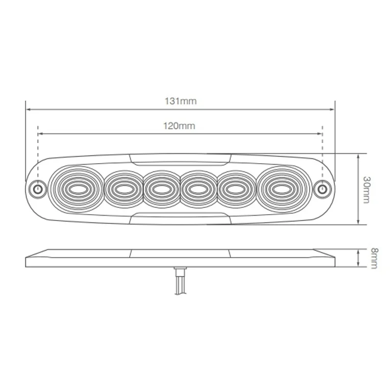 LED baklys ultrakompakt 12-24V 25cm kabel - 4