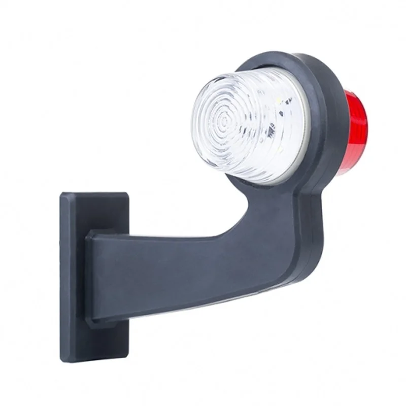 LED Sidemarkeringslys vinklet arm Høyre frostet linse 12-24V