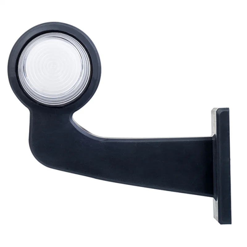 LED Sidemarkeringslys vinklet arm Høyre frostet linse 12-24V - 3