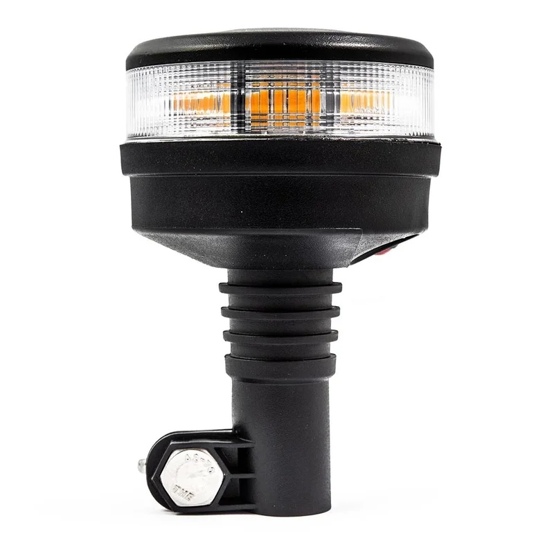 LED warning light R65 amber with clear lens | 12-24V | DIN base