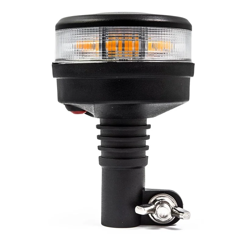 LED warning light R65 amber with clear lens | 12-24V | DIN base - 5