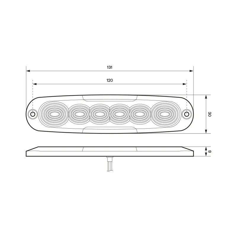 LED tåkelys ultrakompakt 12-24V 25cm kabel - 4