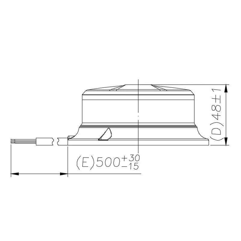 LED-varningsljus | apelsin | med klar lins | 12-24V | R65 | 3-bult - 4
