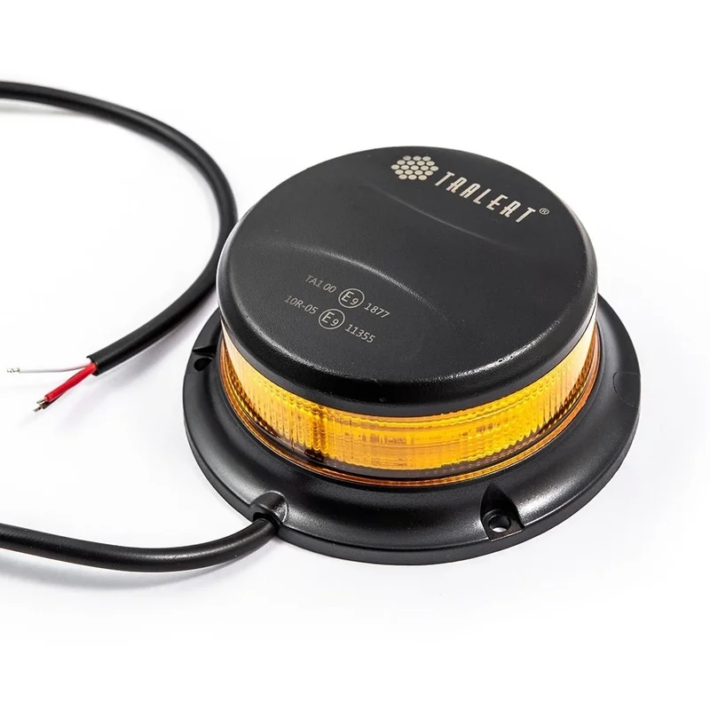 LED-varningsljus orange med orange lins | 12-24V | 3-bult | R65 - 3