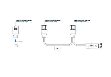 Haaroituskaapeli 7-PIN AMP 3x 4PIN MCP LCR19 valoille