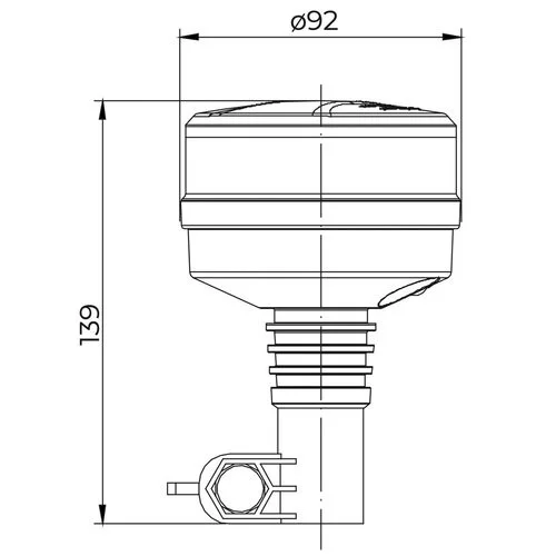 LED-advarsellys | Orange med orange linse | R65 | 12-24V | DIN-base - 4