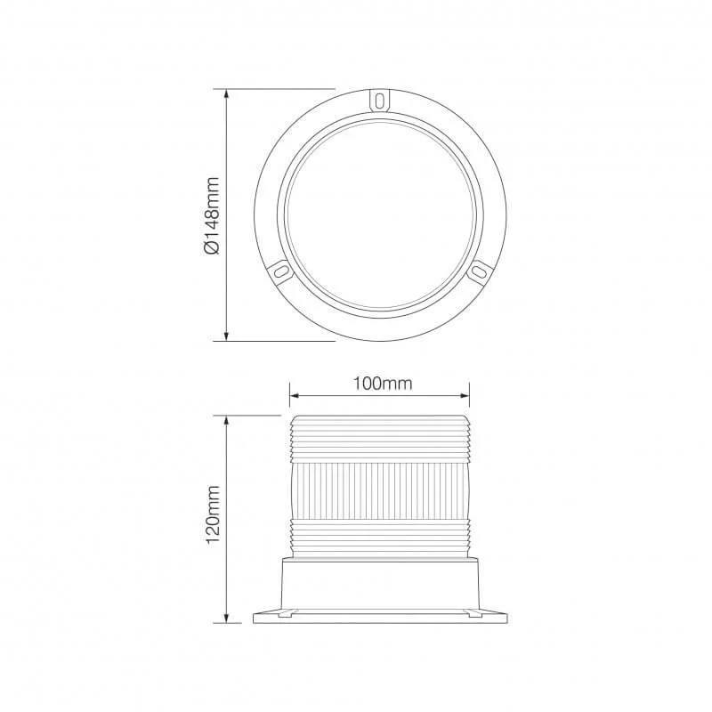 LED Flash beacon amber | 10-30V | R10 - 2