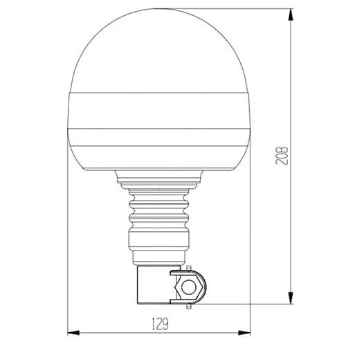 LED warning light amber | R65 | with Flexi DIN mounting base | 12-24V - 4