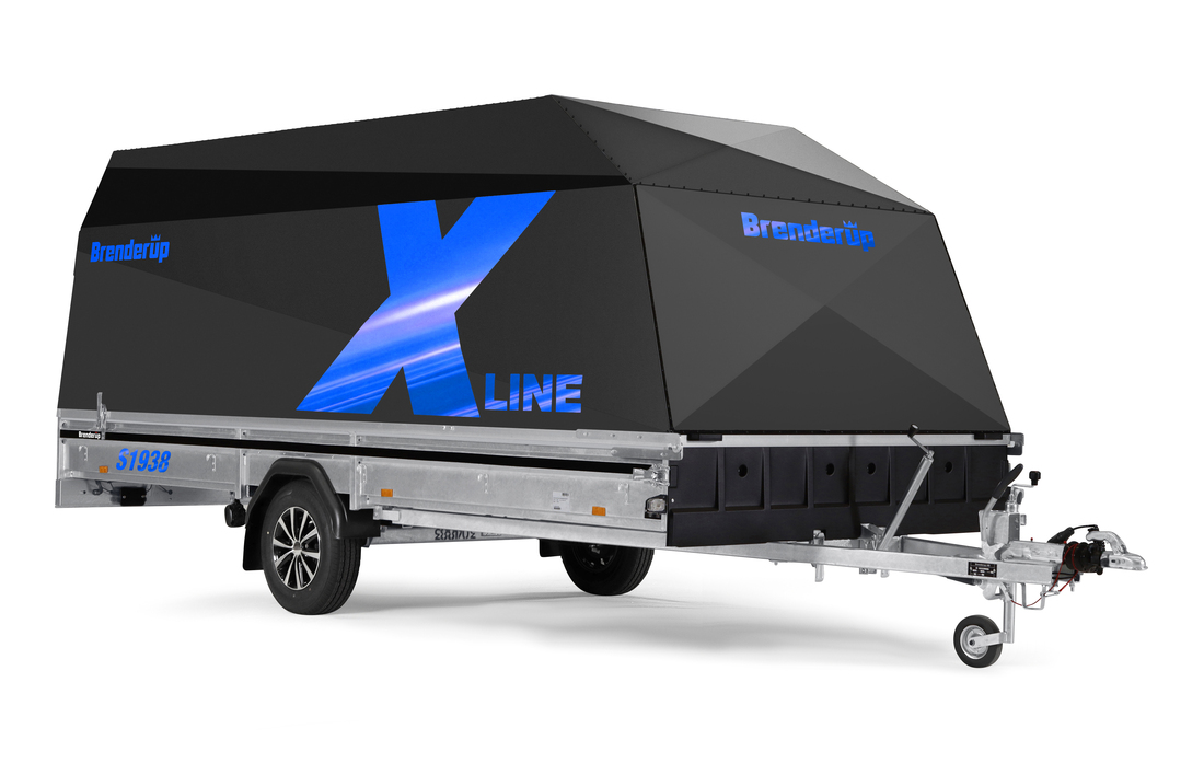 Brenderup Snöskotersläp X-line Svart Shadow Drift Inline 380L 1000 kg