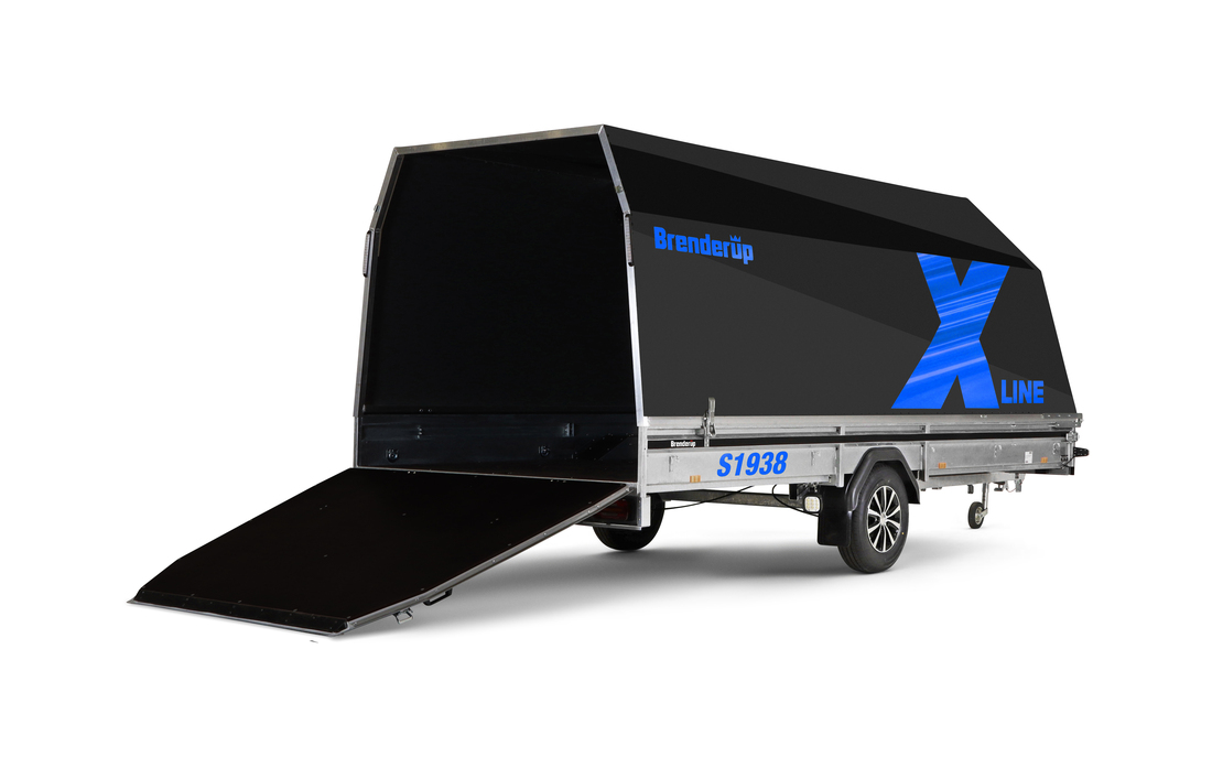 Brenderup Snöskotersläp X-line Svart Shadow Drift Inline 380L 1240 kg - 2