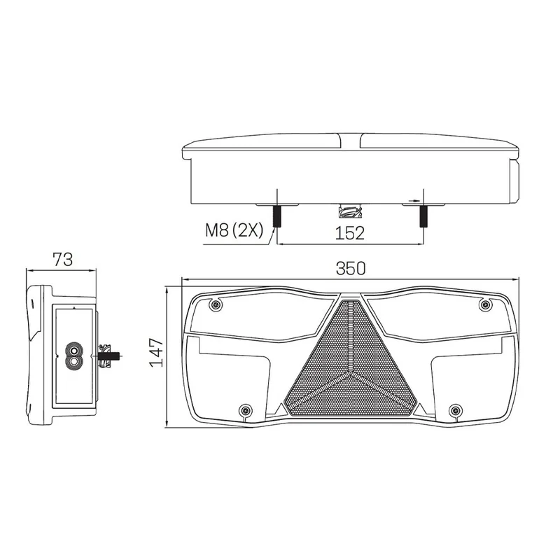 LED Trailer-lampa vänster med positionsljus 12-24V 7-PIN AMP - 7