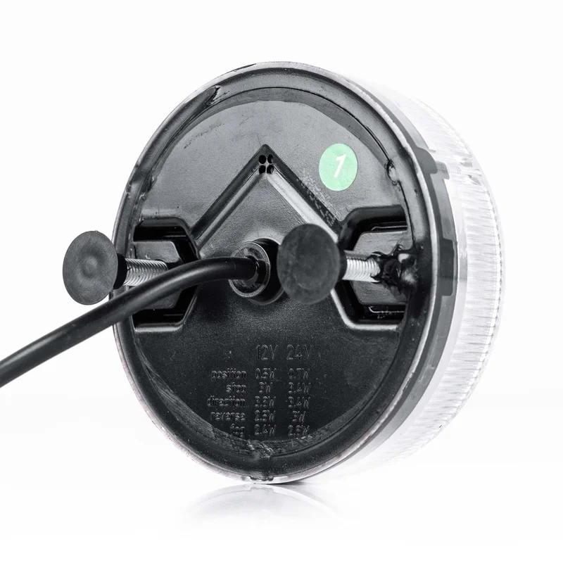 LED reversing light round, transp. lens 12-24v 50cm cable - 5