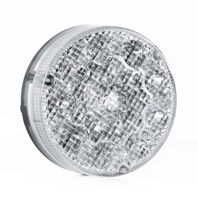 LED tåkelys rundt, transparent linse 12-24V 50 cm kabel