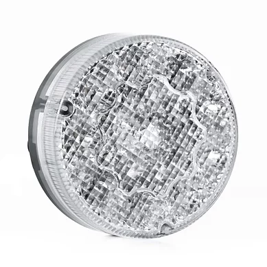 LED tåkelys rundt, transparent linse 12-24V 50 cm kabel