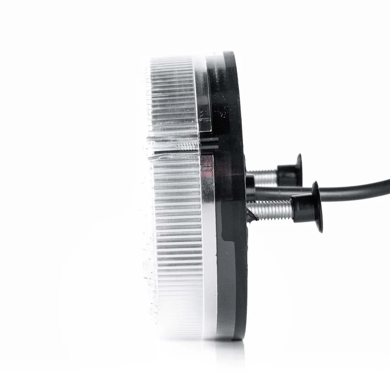 LED tåkelys rundt, transparent linse 12-24V 50 cm kabel - 4