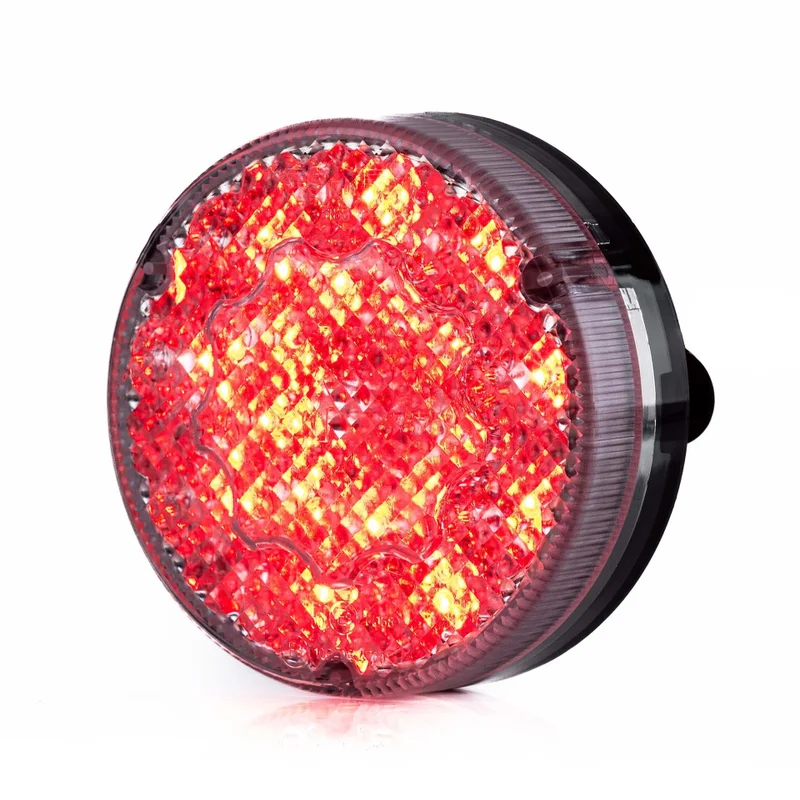 LED tåkelys rundt, transparent linse 12-24V 50 cm kabel - 2