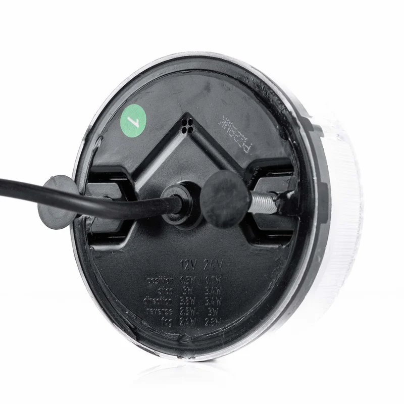 LED tåkelys rundt, transparent linse 12-24V 50 cm kabel - 5